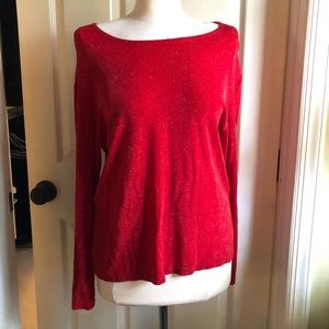 Red & Silver Metallic Top